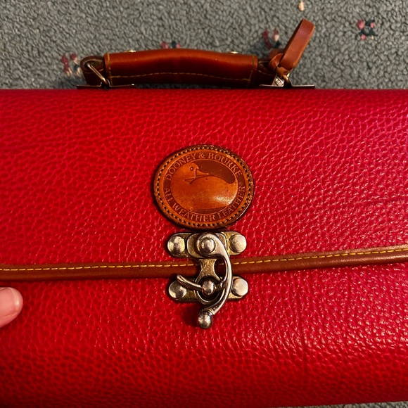 Dooney & Bourke Red Crossbody Bag with Tan Accents - Picture 3 of 8